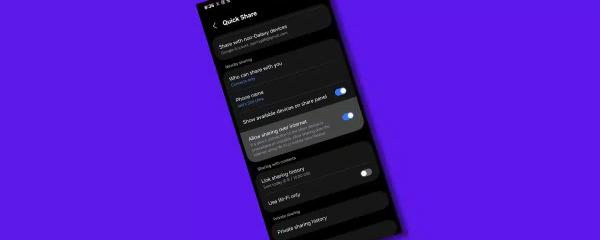 Quick Share now supports internet sharing with One UI 7